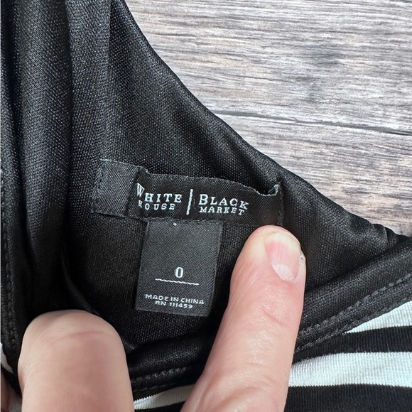 White House Black Market Black and White One Shoulder Dress - Picture 6 of 6